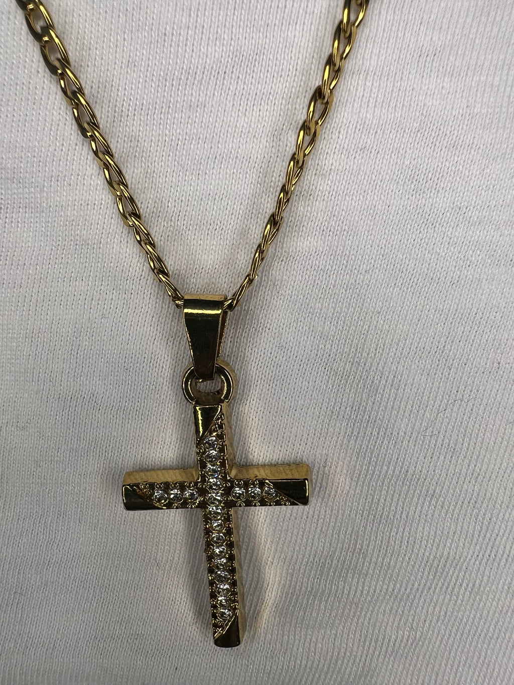 Men's Stainless Steel Cross Pendant Necklace - 24 Inches Fade-Free