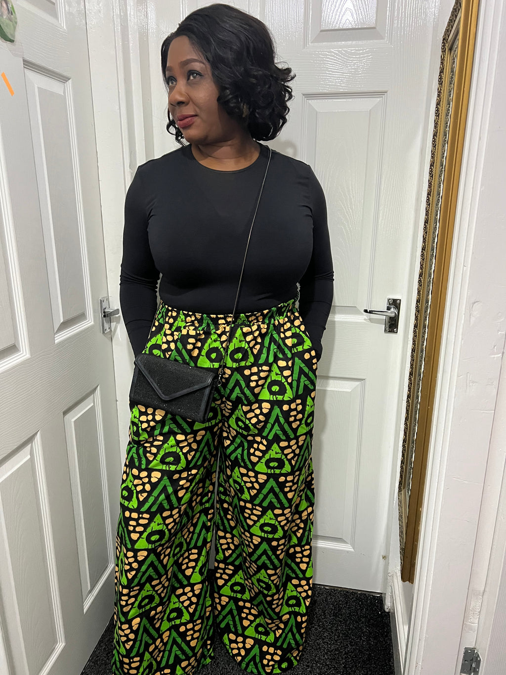 African Palazzo Trouser - Size 16/18 - Green