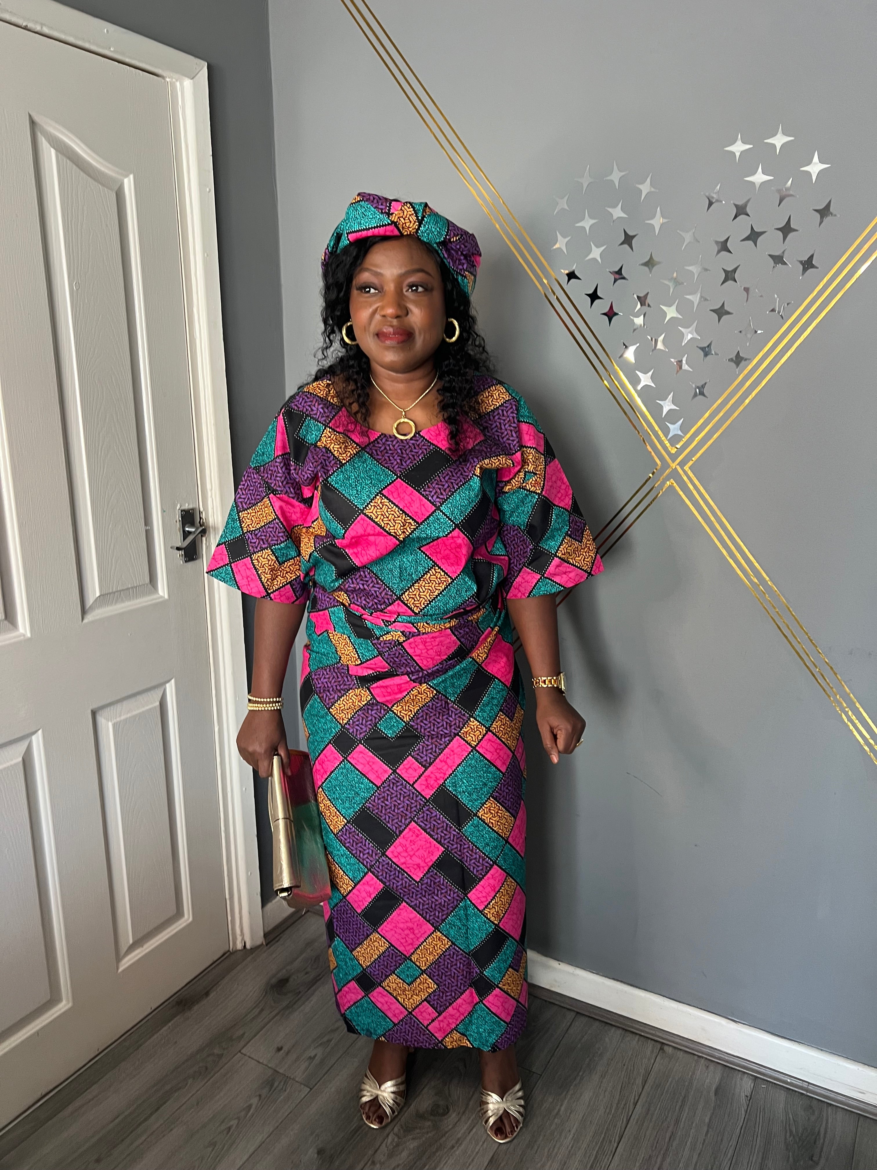 African Ankara Oleku Style - Beautiful Multicolour (UK Sizes 10-14)