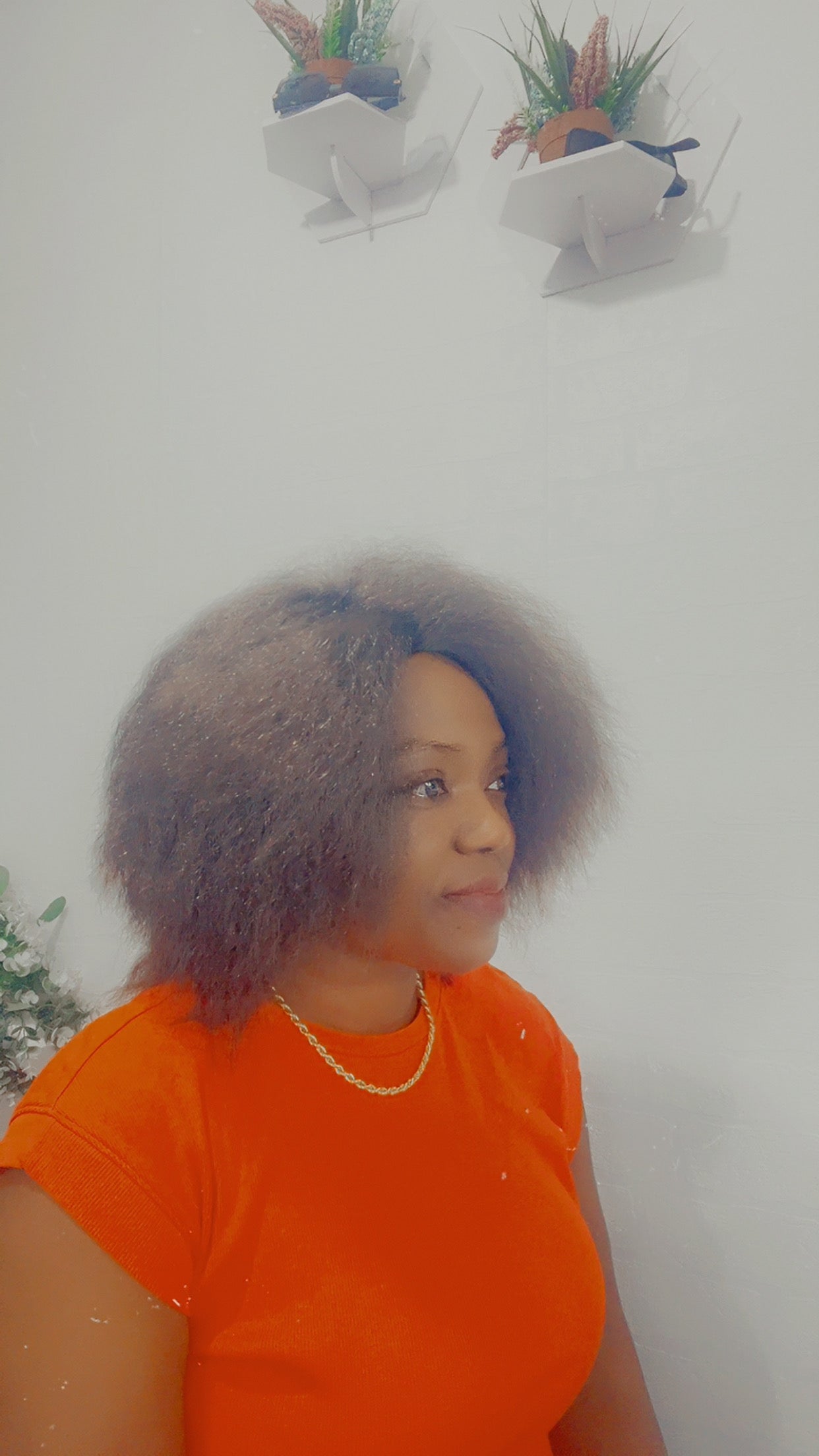 Afro Kinky Synthetic Straight Hair Wig 10"