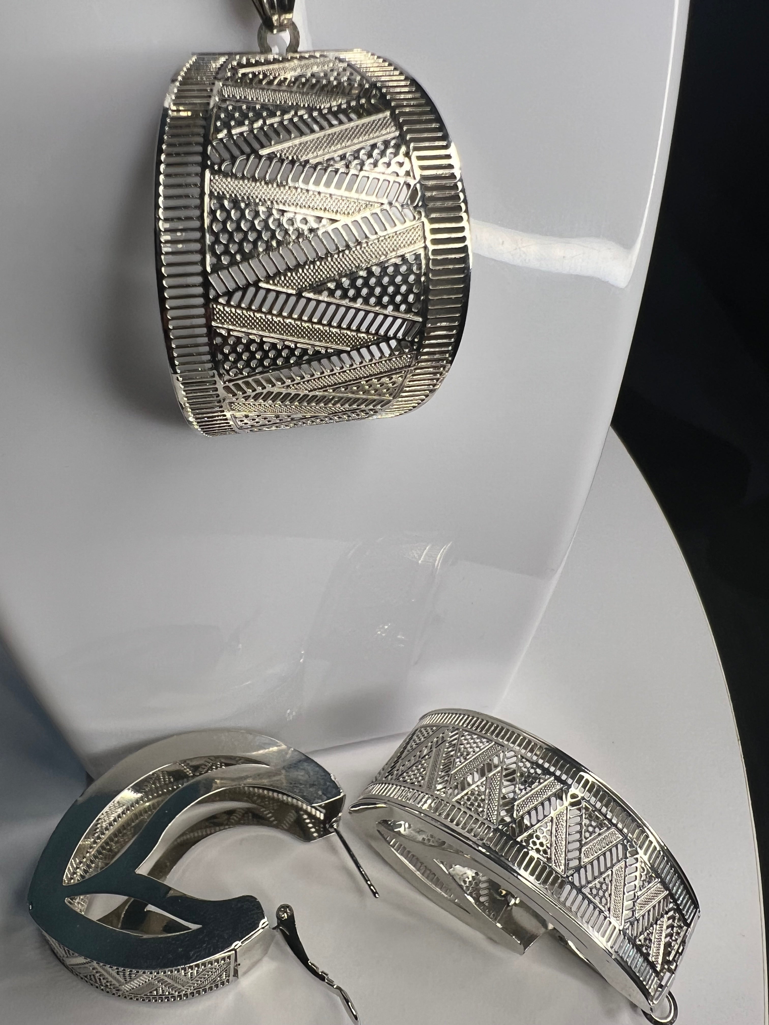 Silver Earring Jewelry Set - Lightweight & Fade Free