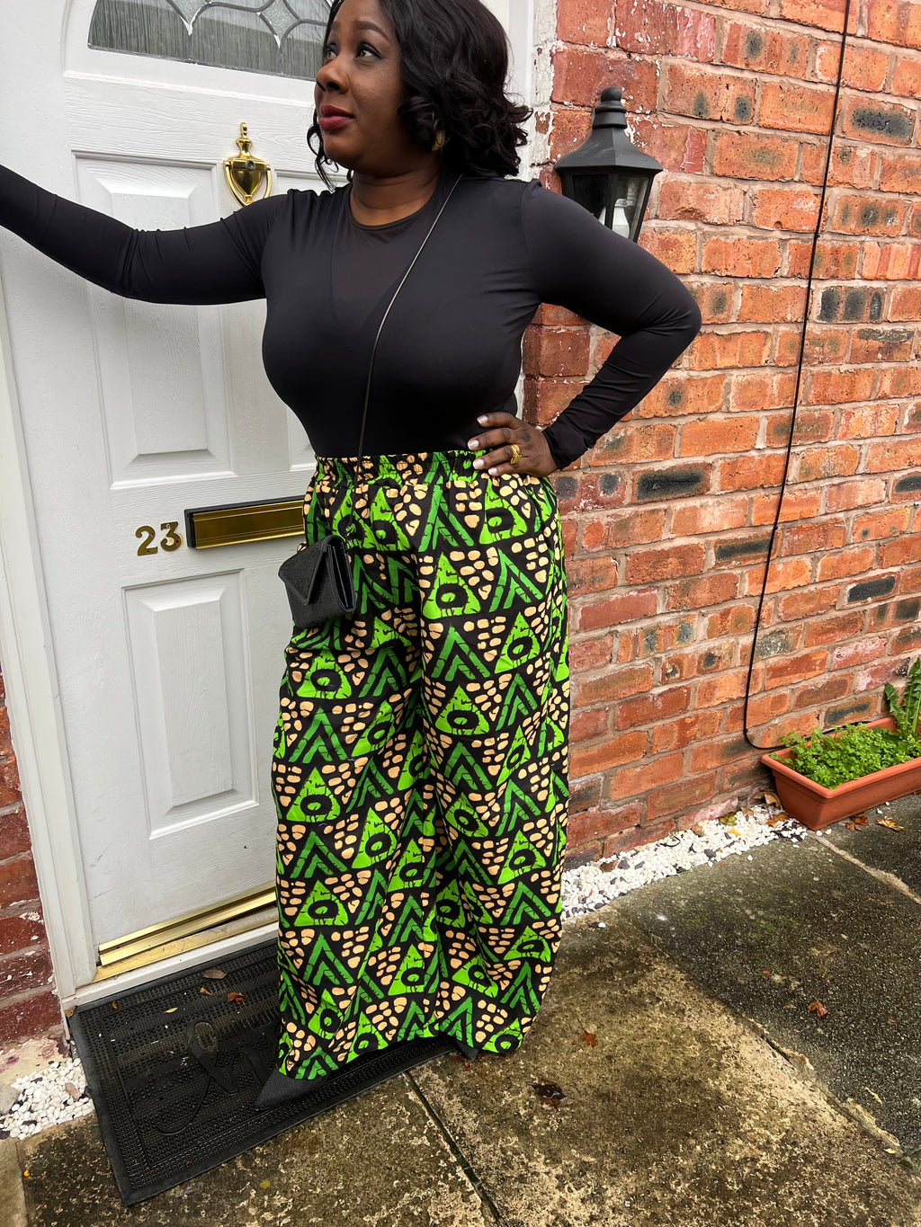 African Palazzo Trouser - Size 16/18 - Green