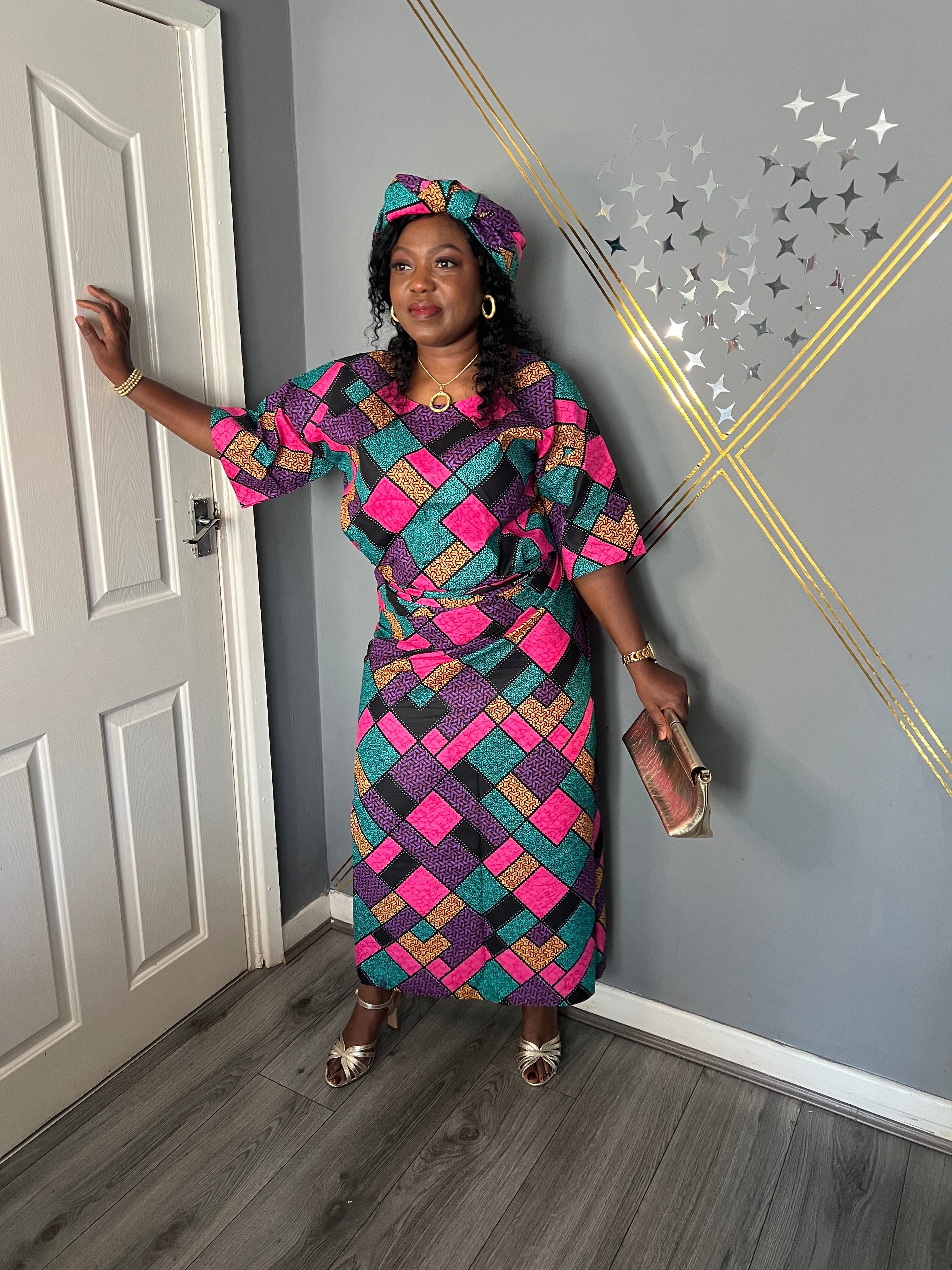 African Ankara Oleku Style - Beautiful Multicolour (UK Sizes 10-14)