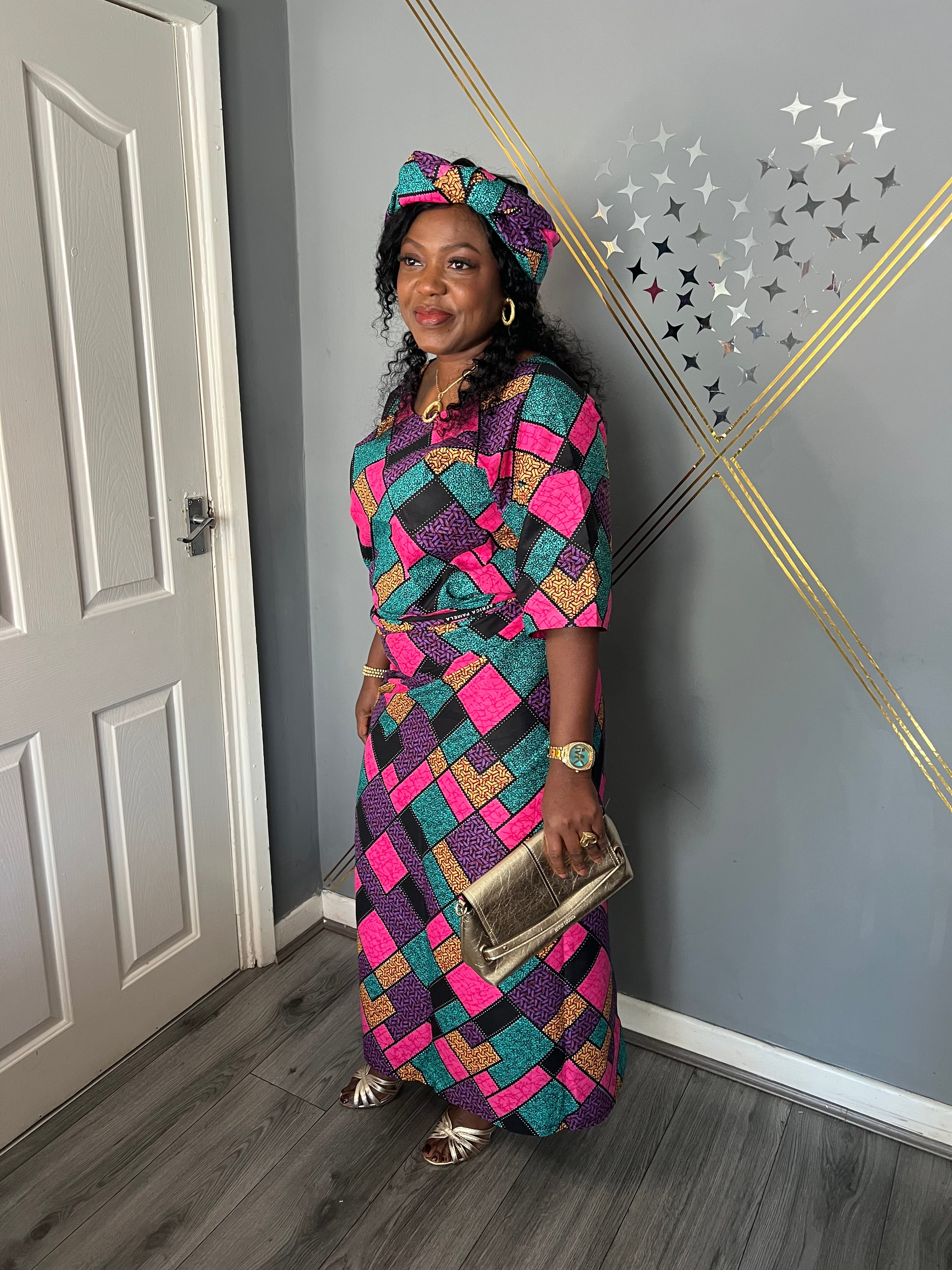 African Ankara Oleku Style - Beautiful Multicolour (UK Sizes 10-14)