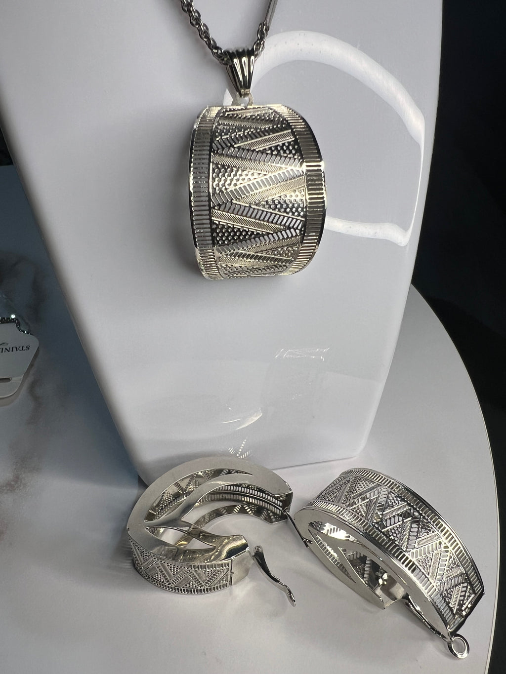 Silver Earring Jewelry Set - Lightweight & Fade Free