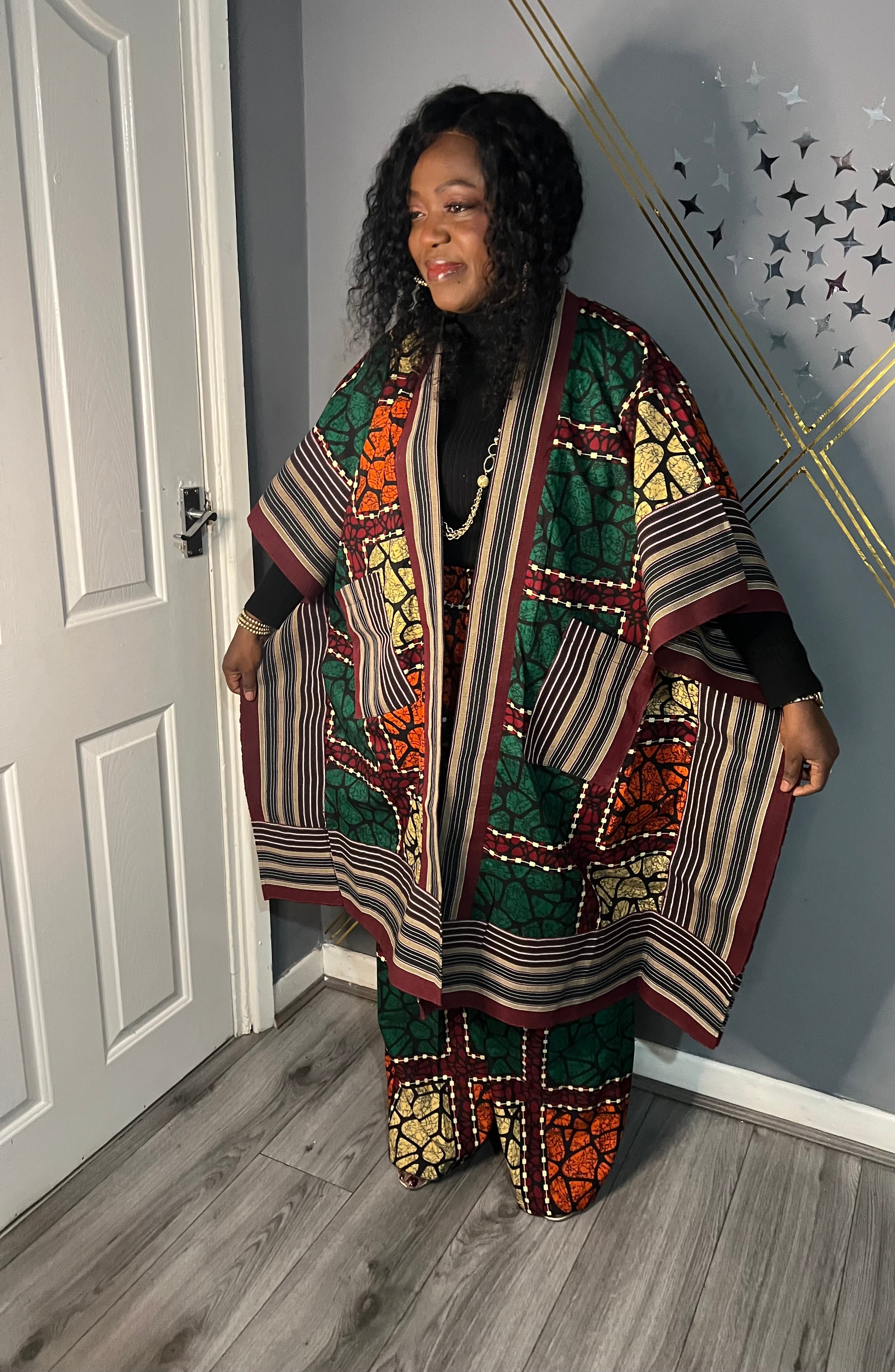 African Ankara Kimono Set - UK Size 14/16/18