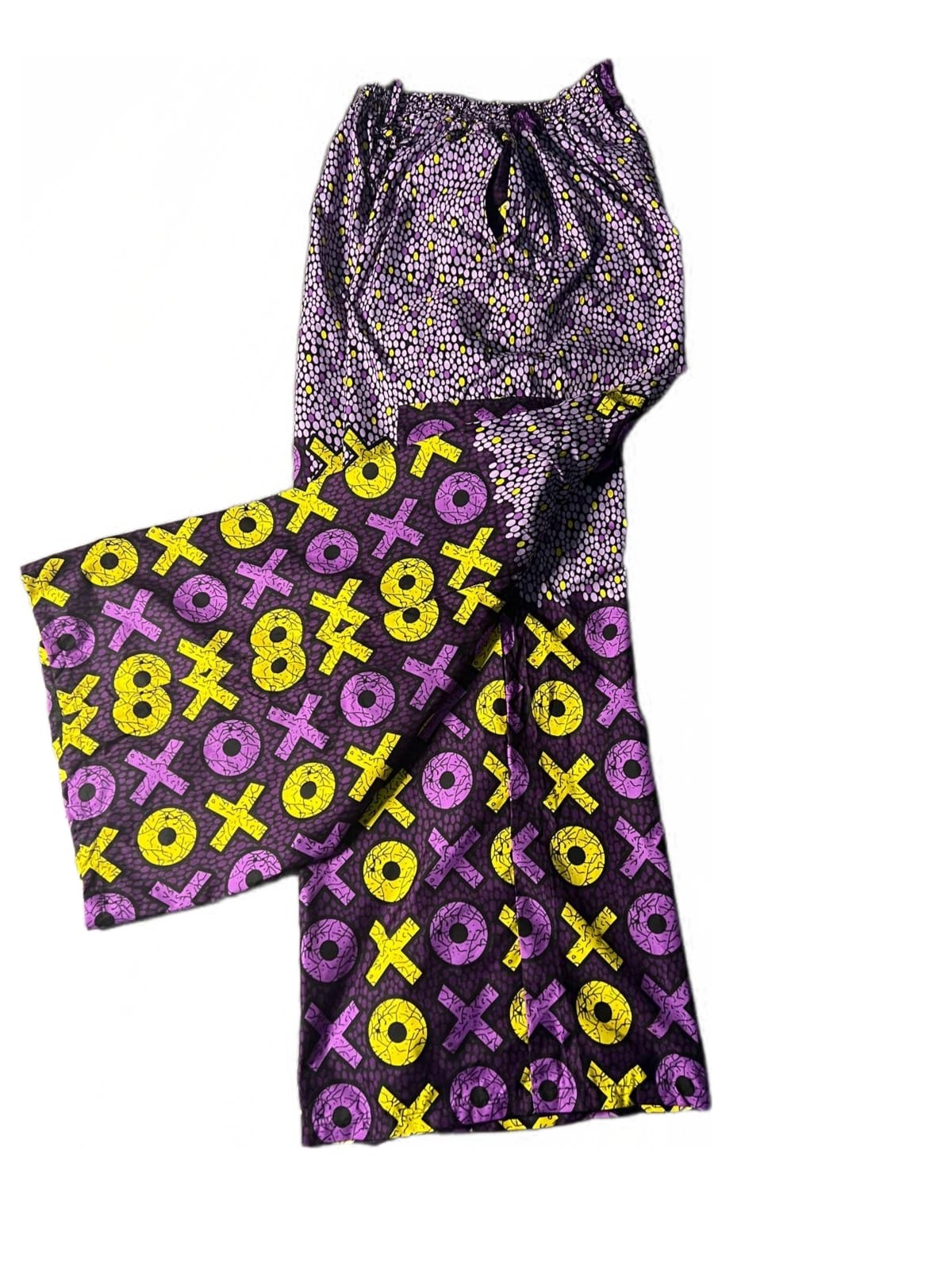 African Palazzo Trouser compact- UK Size 16/18 - Purple