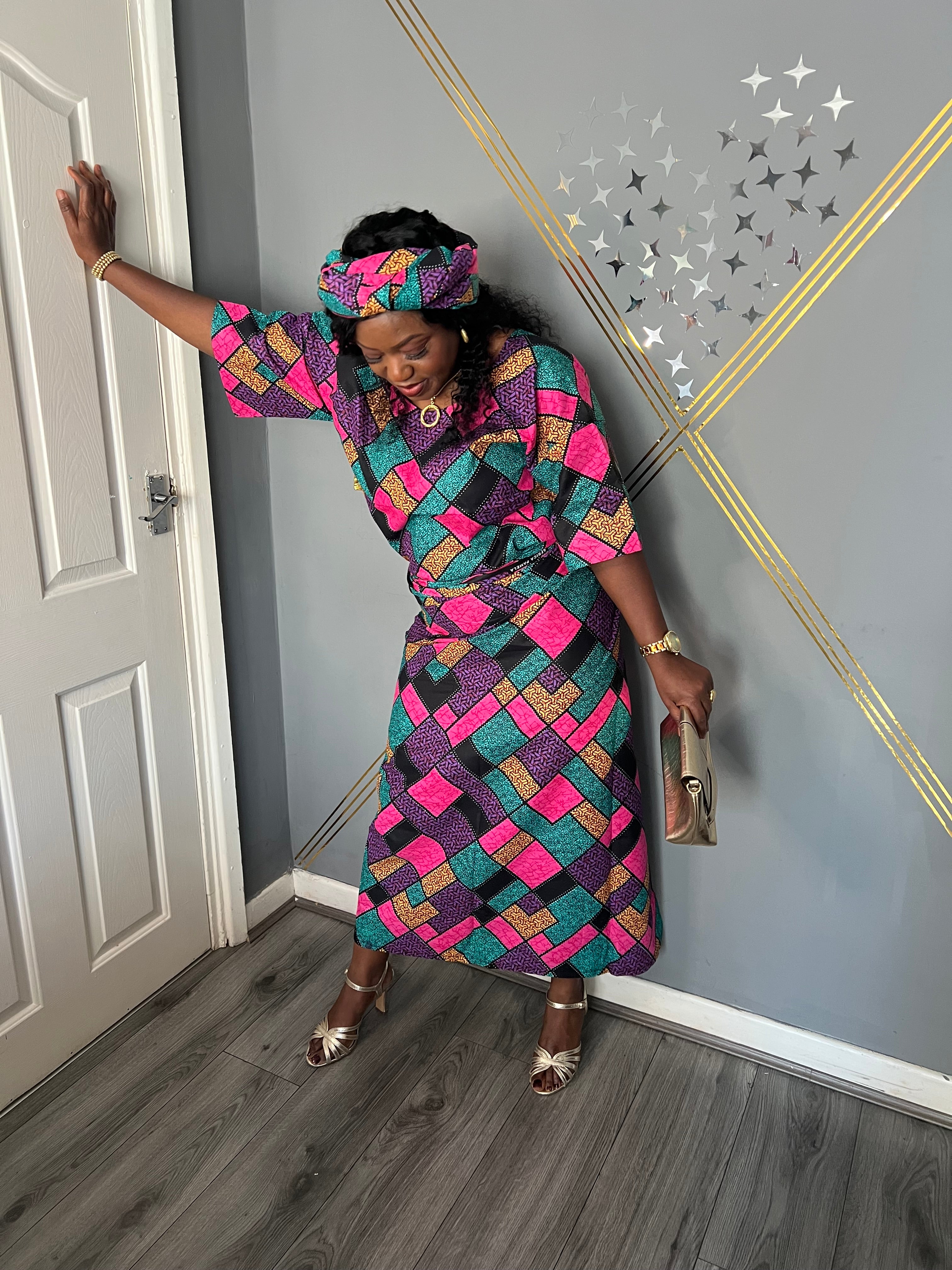 African Ankara Oleku Style - Beautiful Multicolour (UK Sizes 10-14)