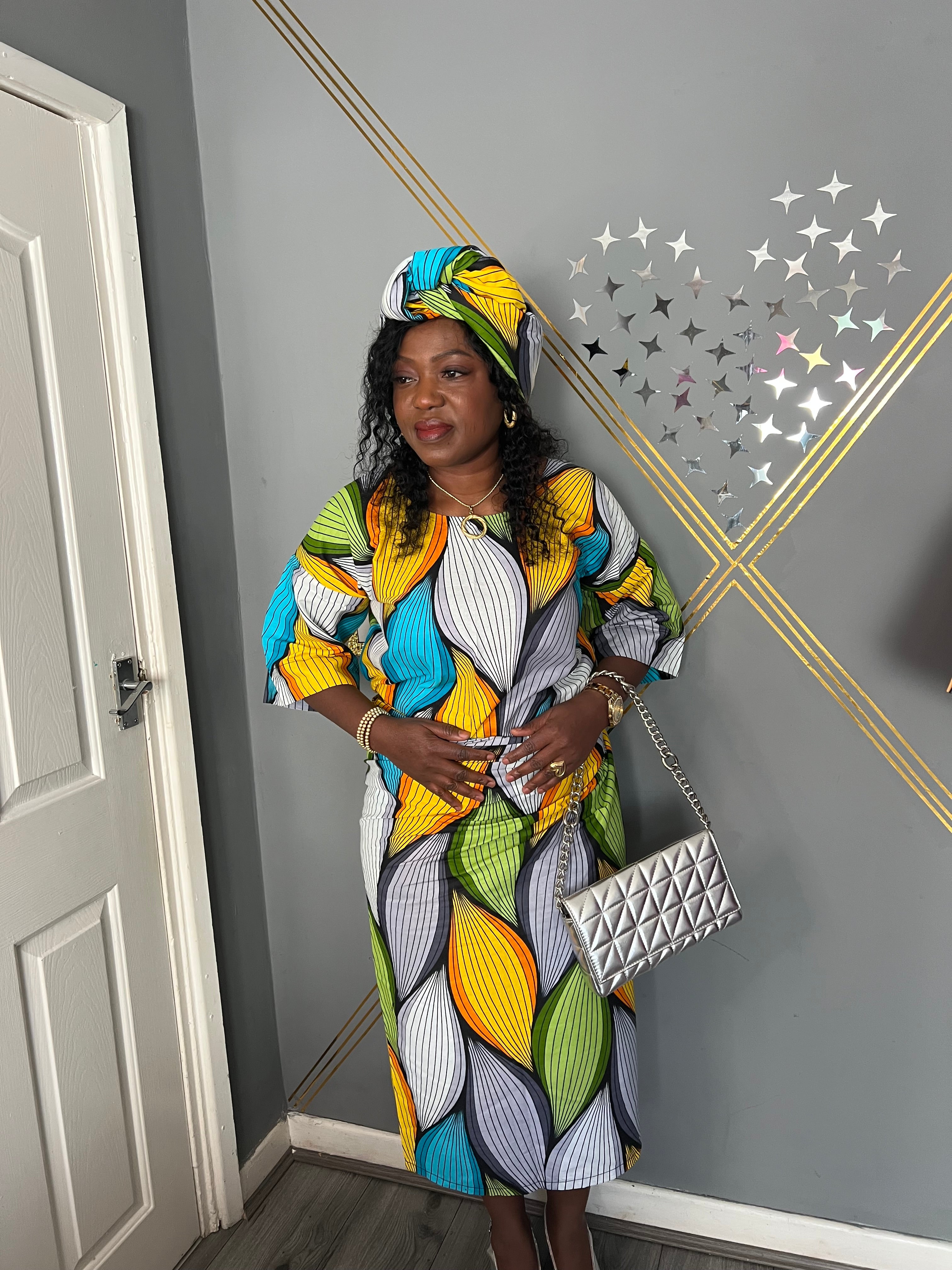African Ankara Oleku Style - Beautiful Colours (Sizes 10-14)