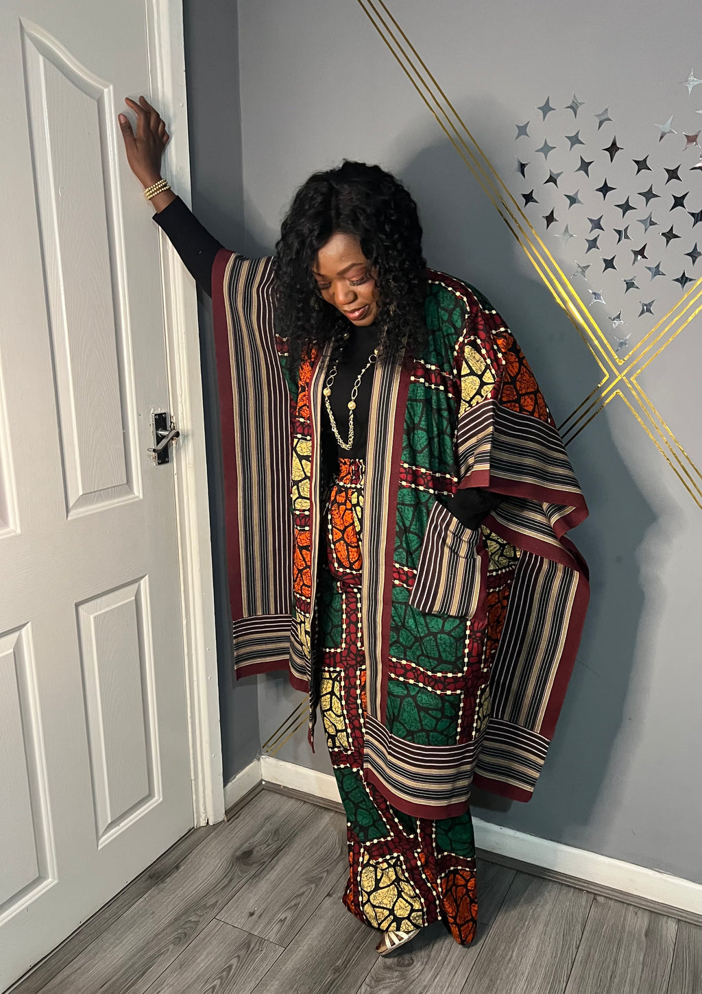 African Ankara Kimono Set - UK Size 14/16/18