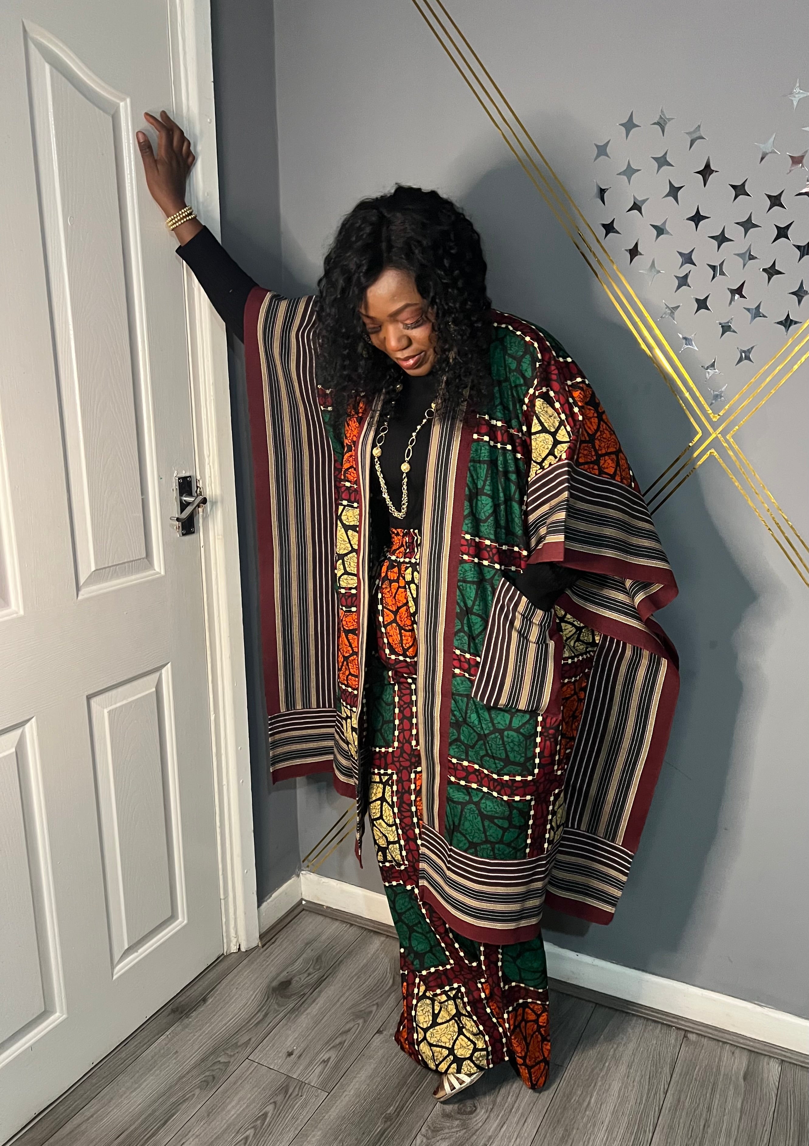 African Ankara Kimono Set - UK Size 14/16/18