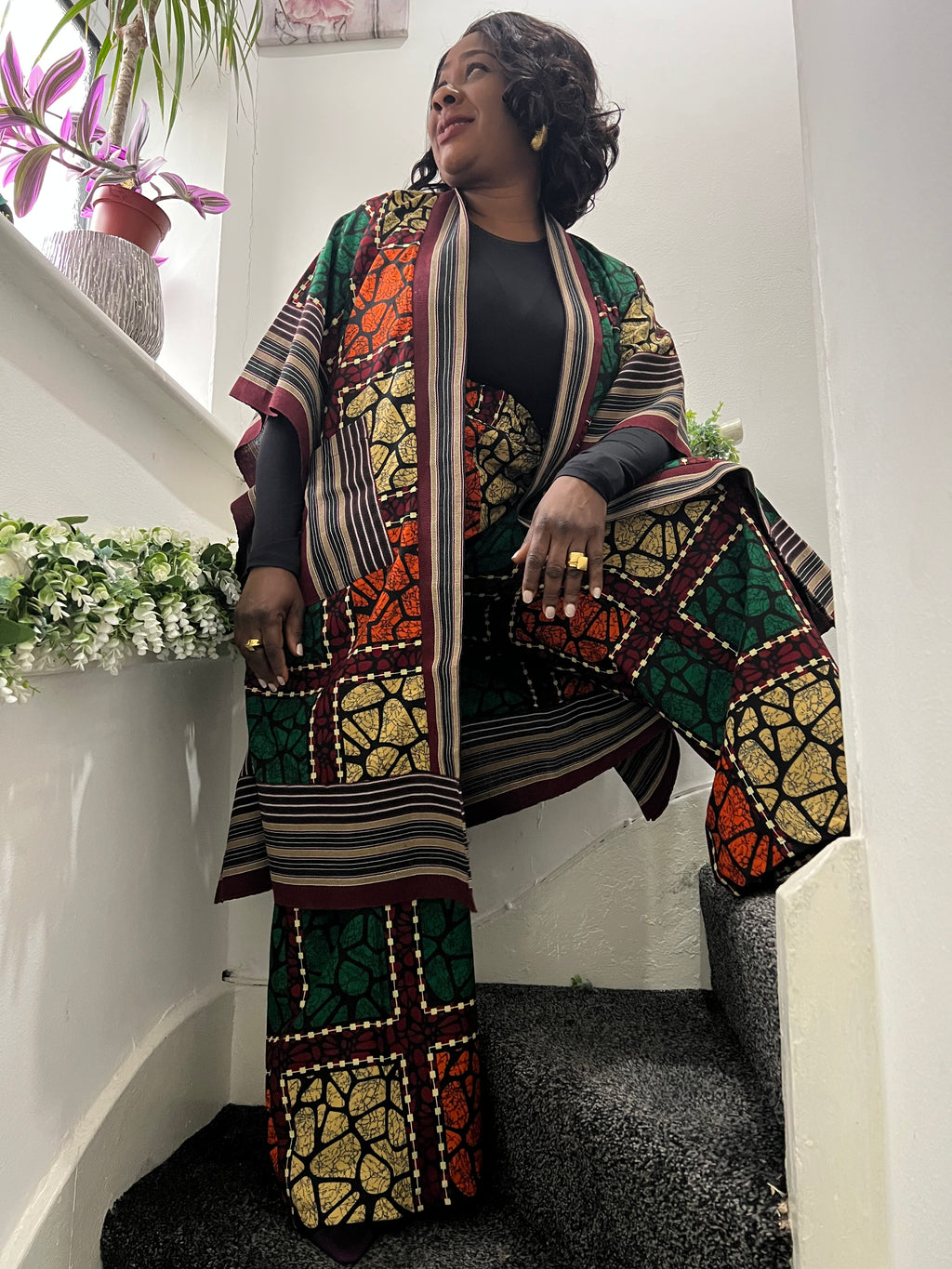 African Ankara Kimono Set - UK Size 14/16/18