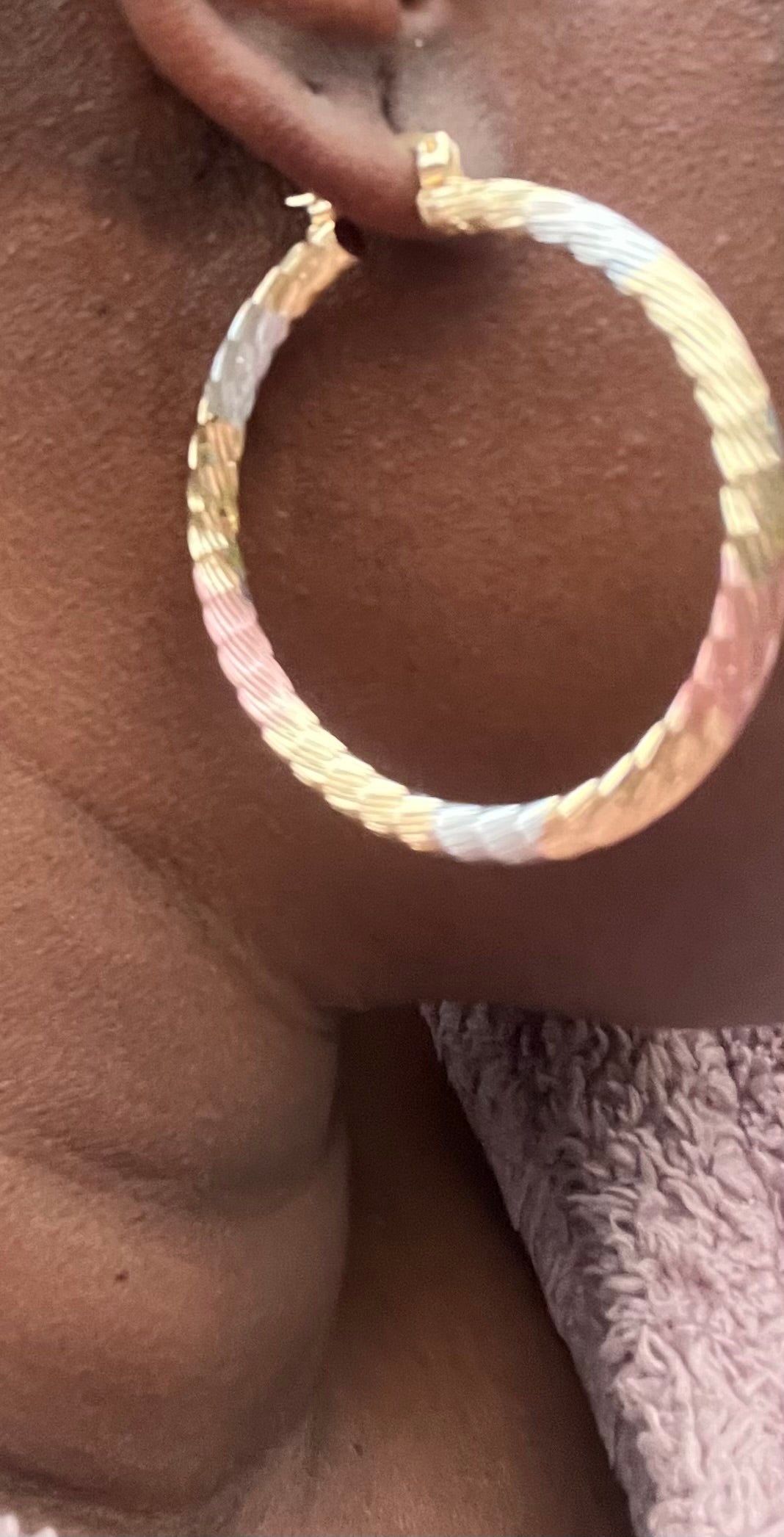3 tones hoop earring