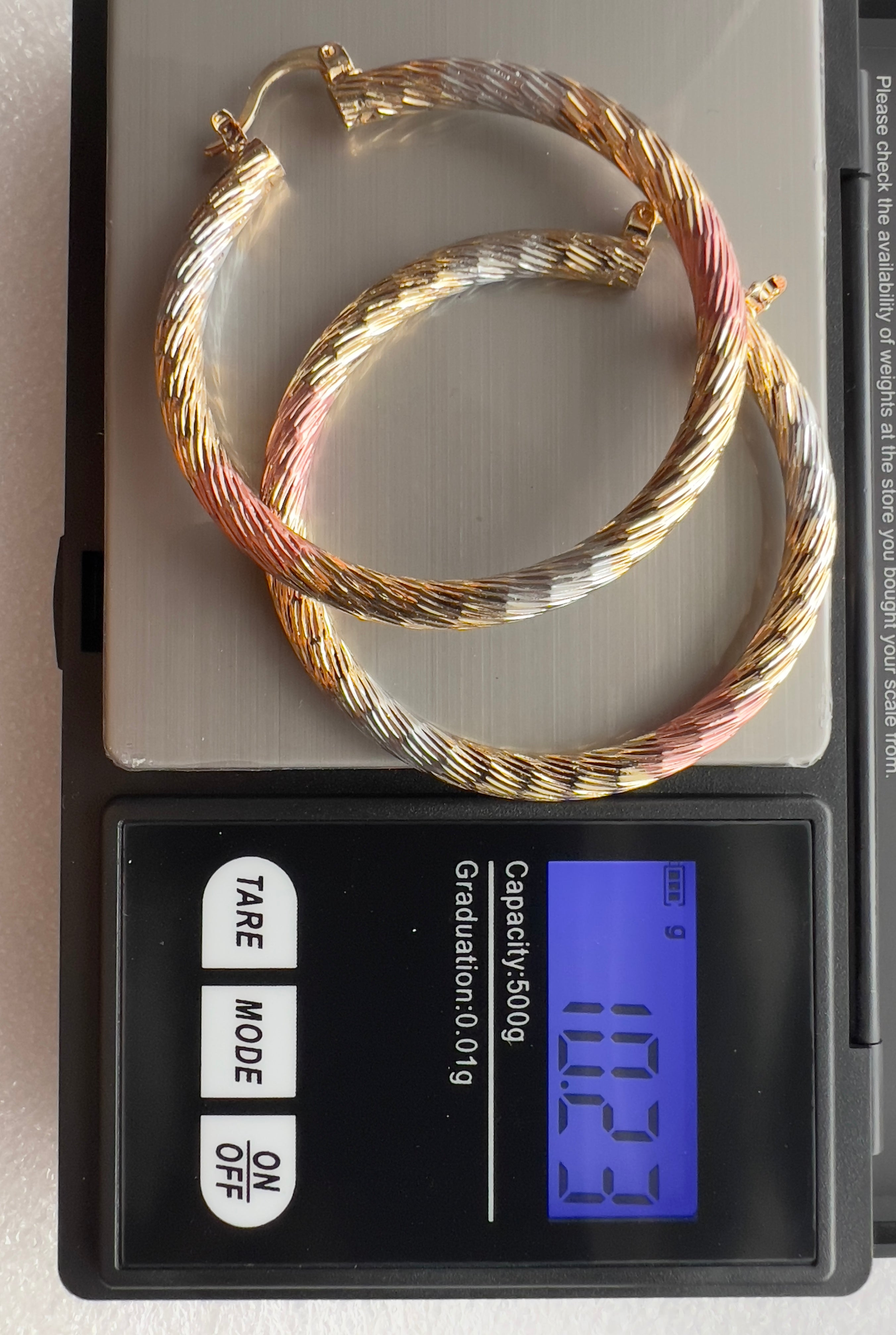 3 tones hoop earring