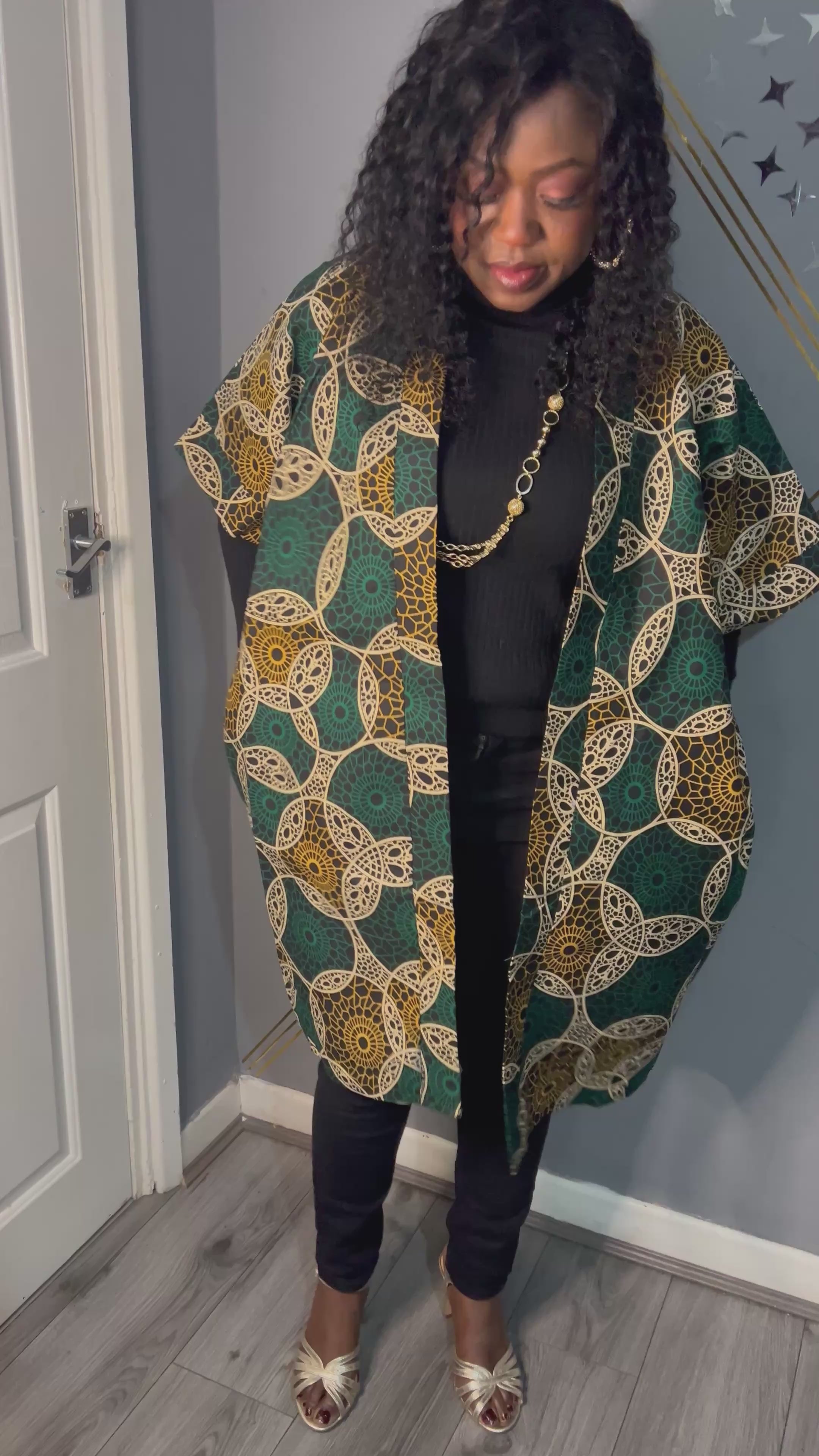African Ankara Kimono Jacket Free Size