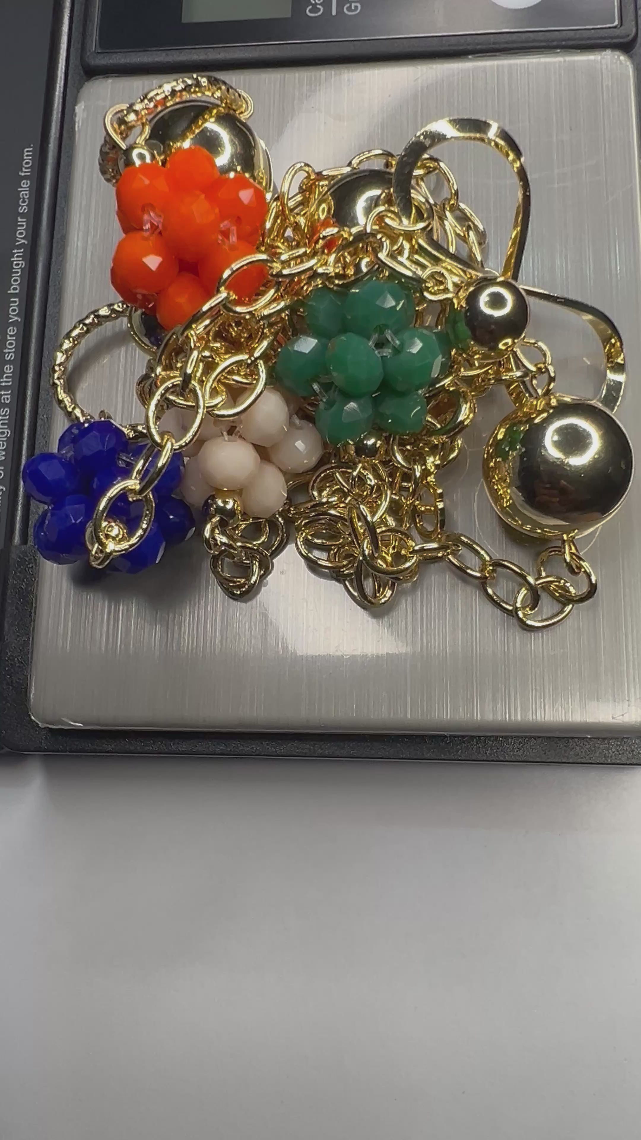 Fancy Long Necklace with Colourful Crystal Beads