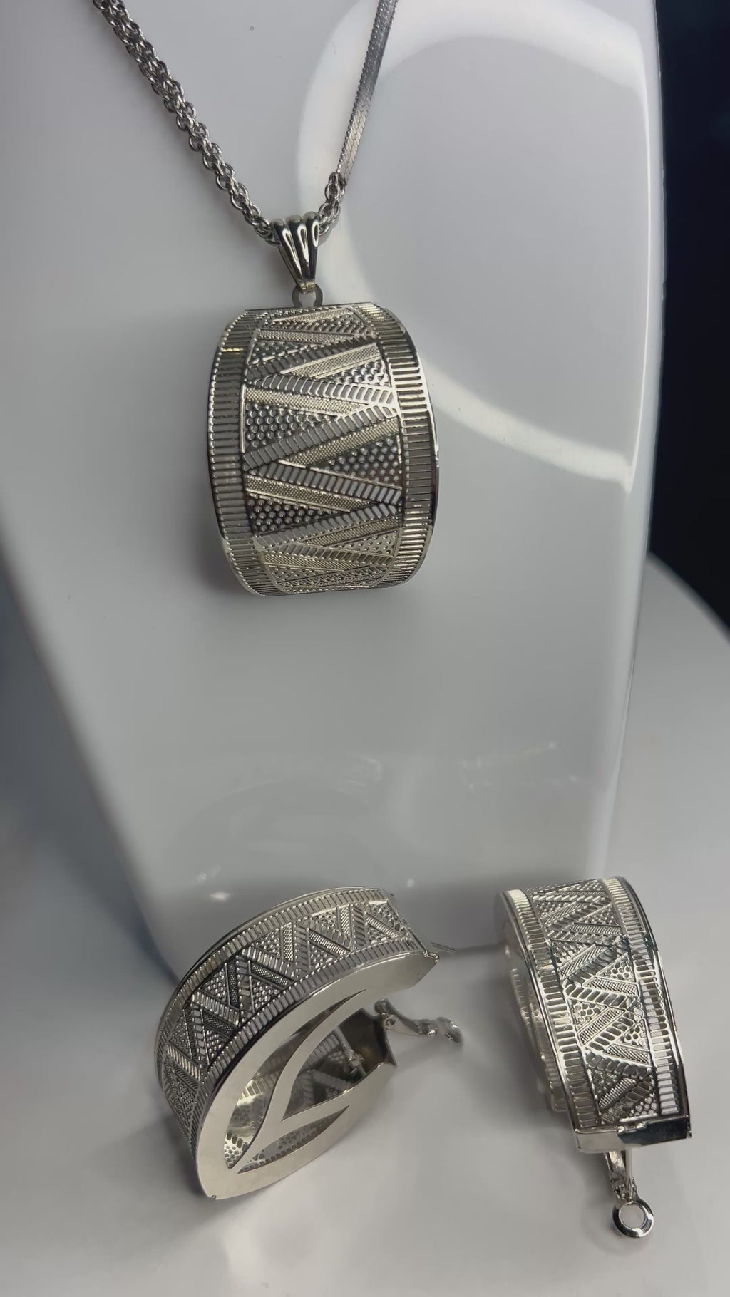 Silver Earring Jewelry Set - Lightweight & Fade Free