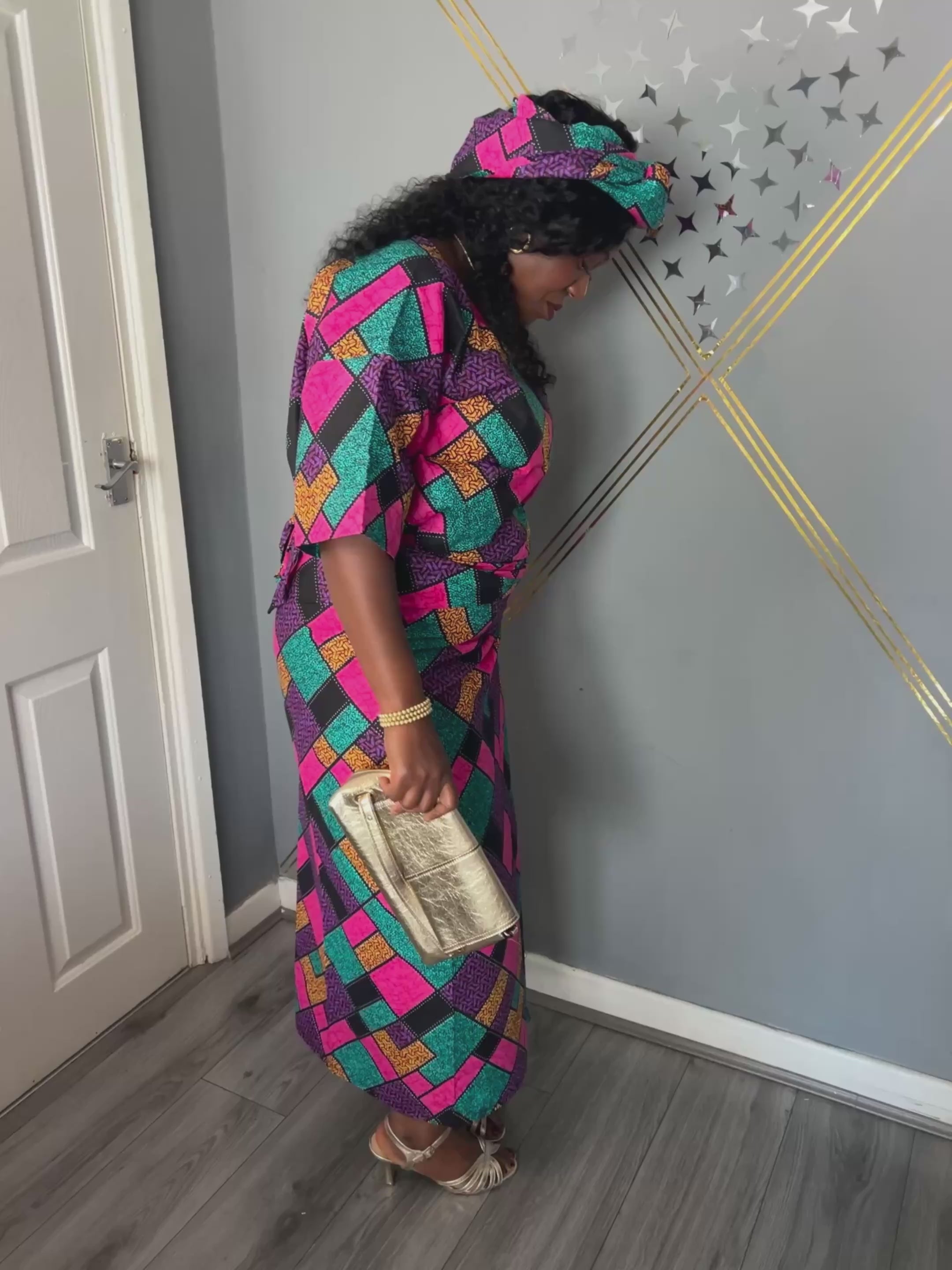 African Ankara Oleku Style - Beautiful Multicolour (UK Sizes 10-14)