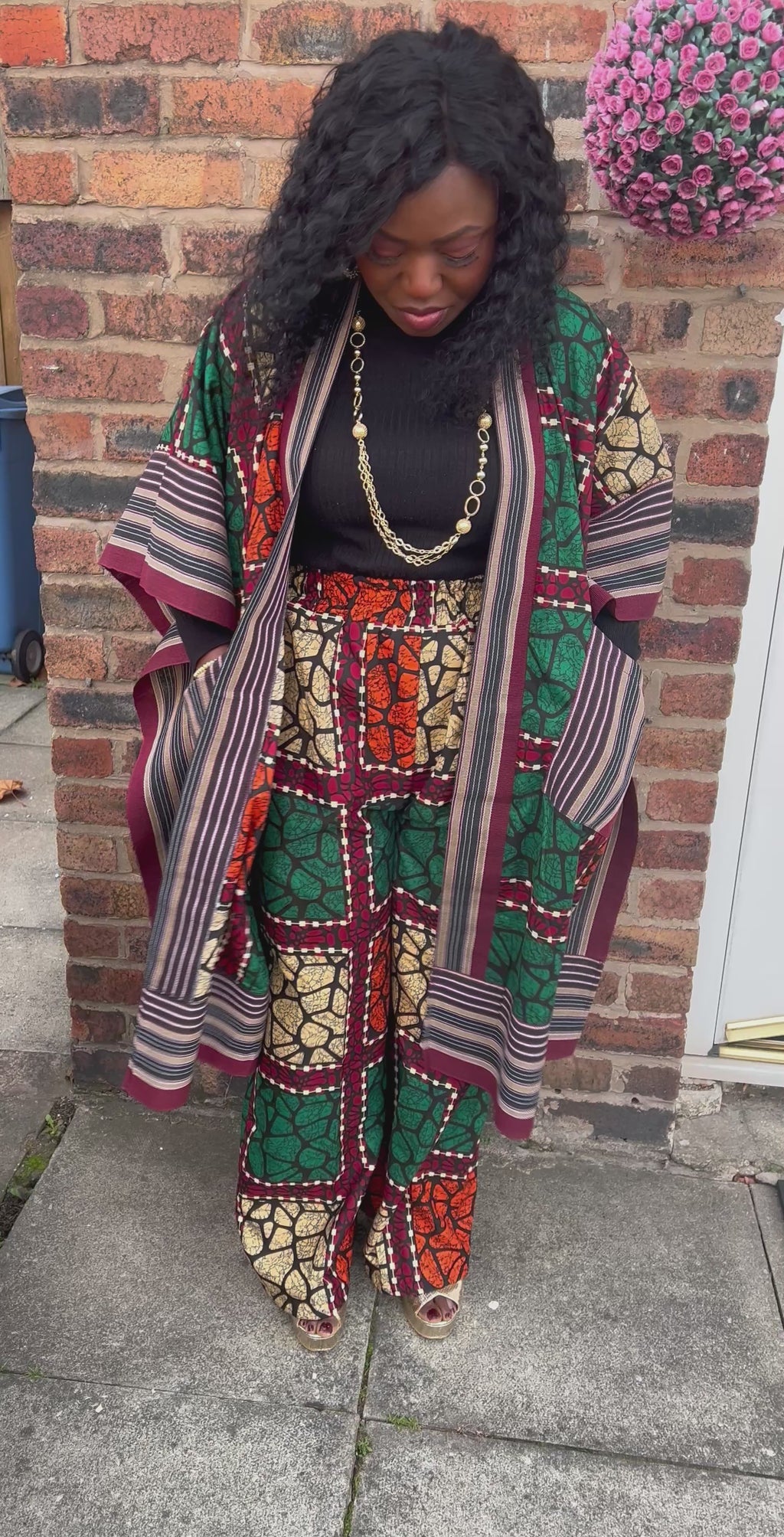 African Ankara Kimono Set - UK Size 14/16/18