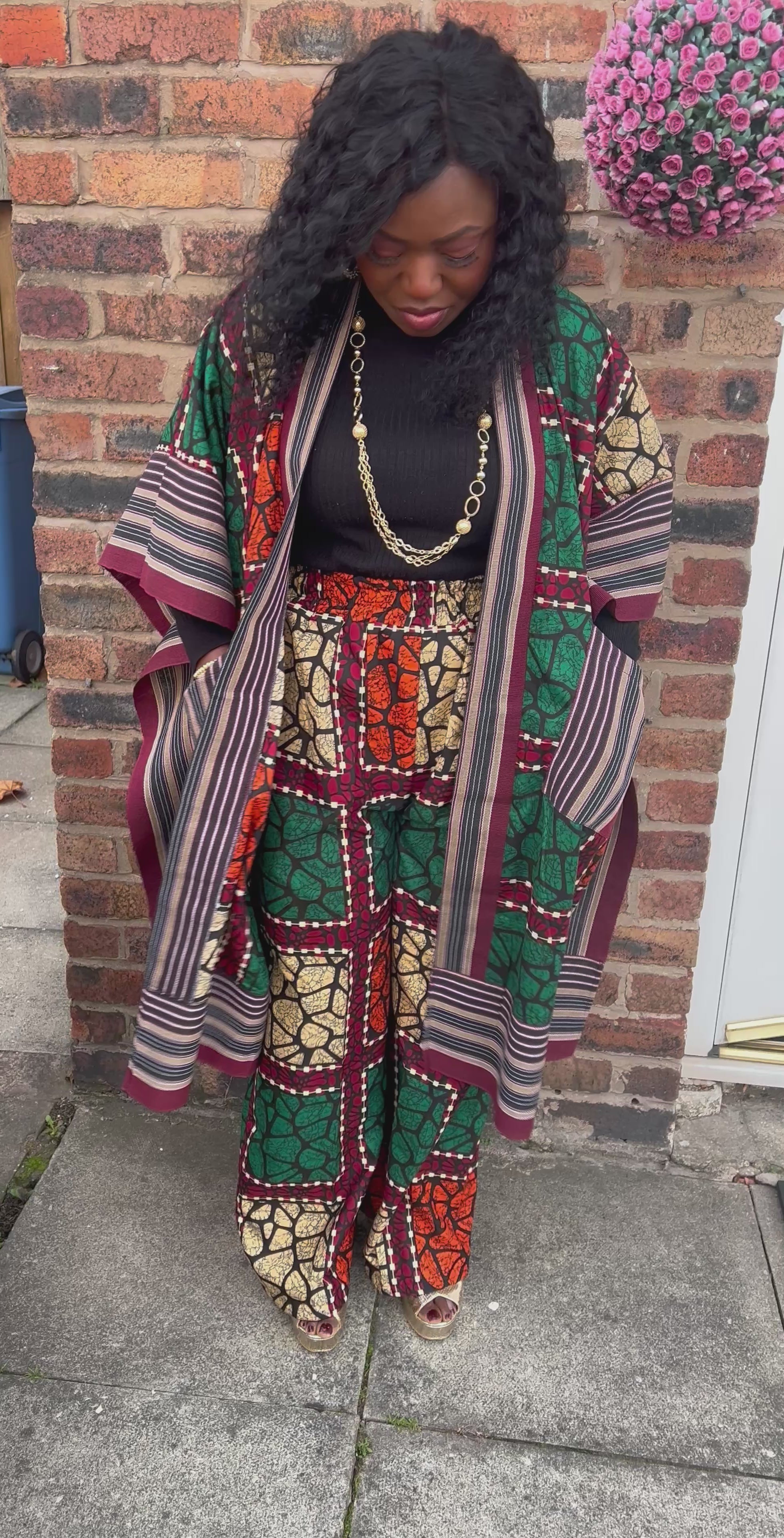 African Ankara Kimono Set - UK Size 14/16/18